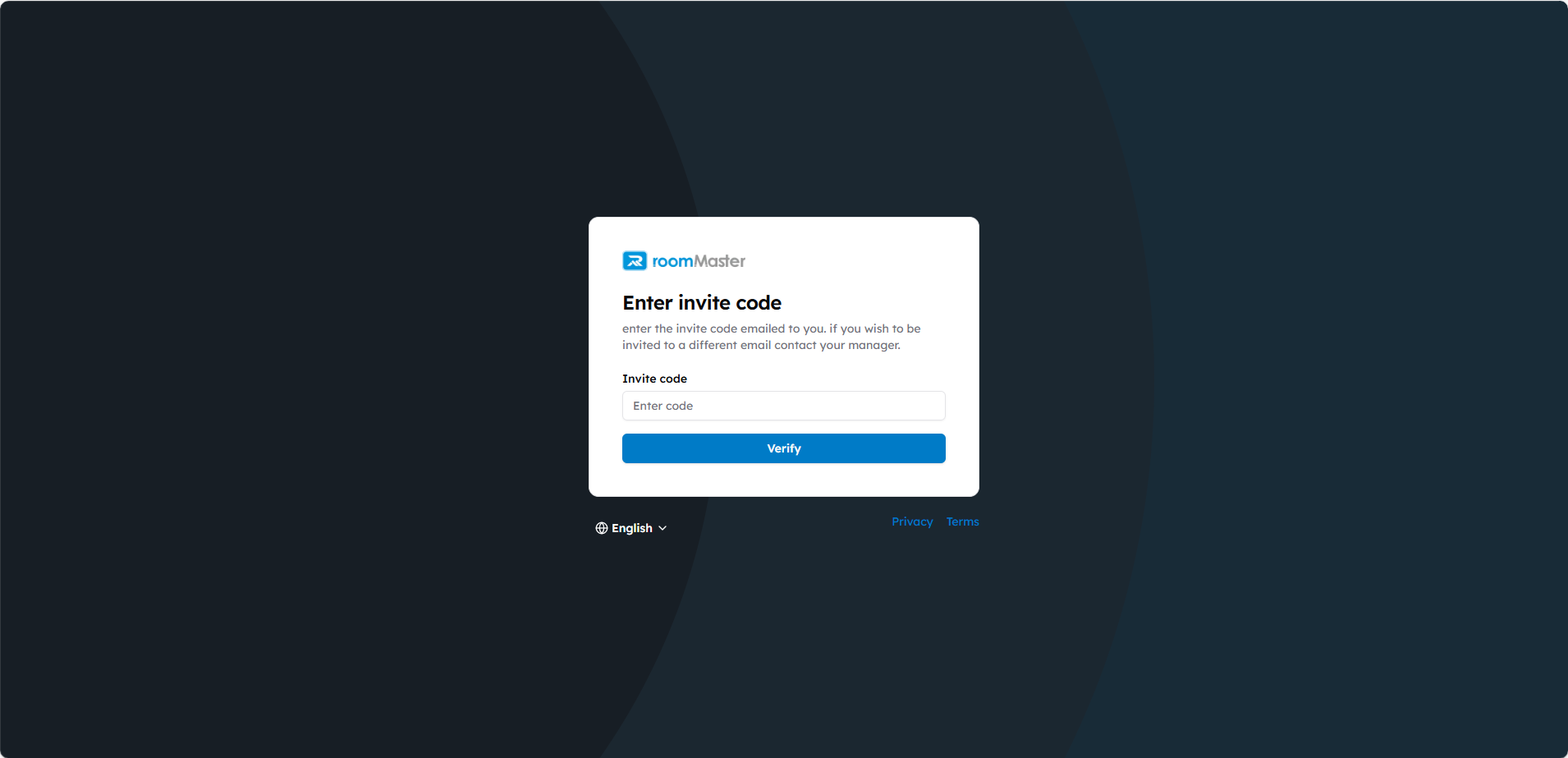 Invite Code Confirmation